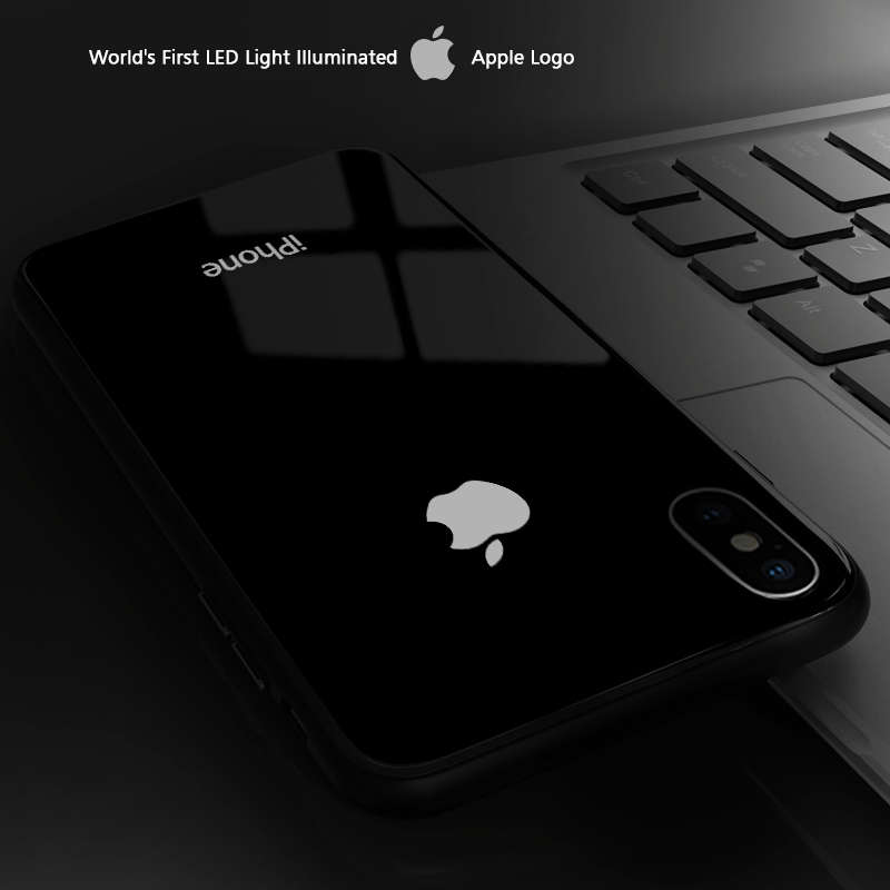 LEKE ® Apple iPhone X / XS Laser LED Light Illuminated Logo Club Series Case Back Cover