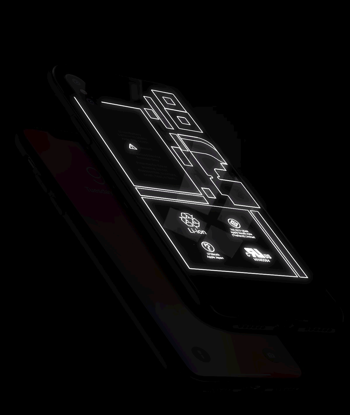 VAKU ® Apple iPhone X / XS Futuristic LED Light X-RAY ILLUSION Phone Cover