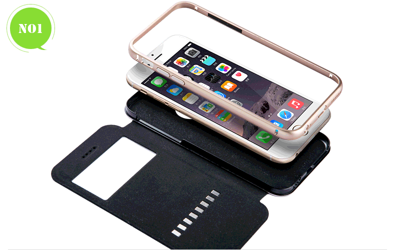 Joyroom ® Apple iPhone 6 / 6S BUER 3-in-1 Aviation Bumper + SmartTouch Leather Flip + Back Cover