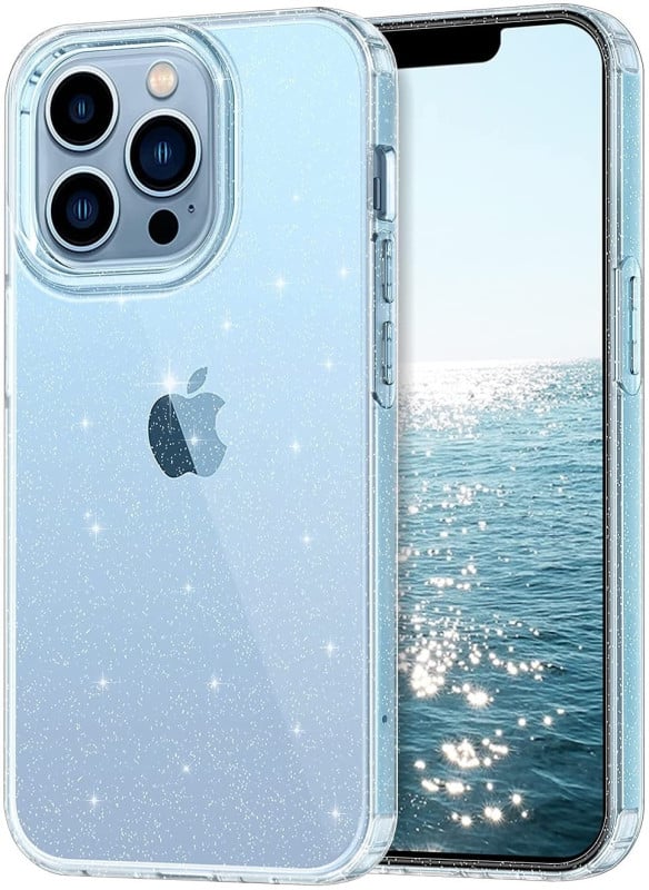 Vaku Luxos ® Apple iPhone 13 Pro Star Struck Series Transparent Protective Hard Back Cover [ Only Back Cover ]
