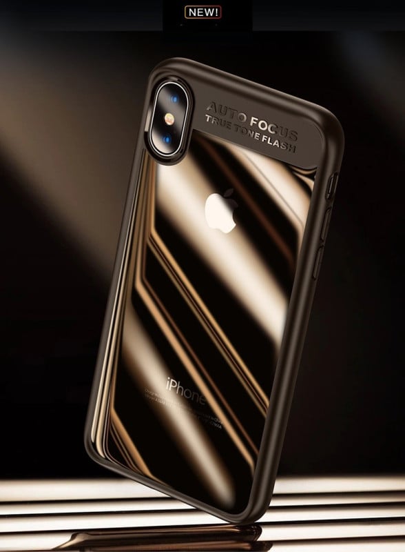 Vaku ® Apple iPhone X Kowloon Electroplated Edition Soft Silicone 4 Frames Plus Ultra-Thin Case Transparent Cover