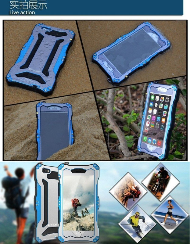 R-JUST ® Apple iPhone 6 Plus / 6S Plus Gundam 2M Waterproof/Shockproof/Dirtproof/Snowproof with Gorilla Glass Aluminium Alloy Metal Case Back Cover