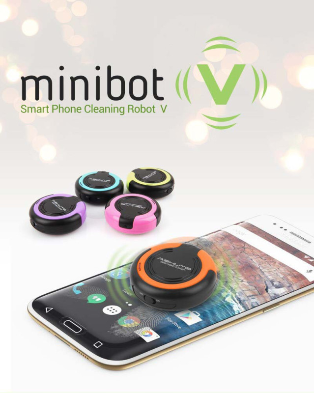 miniBot ® Automatic Ultra-Vibration Cleaning Technology Robot for smudge-free dirt-free Screen Cleaning Kit