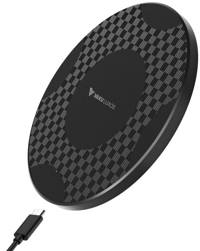 Vaku ® 15W Wireless Charger Waverex Series Fast Charging pad PD & Qi-Certified with Type C Cable