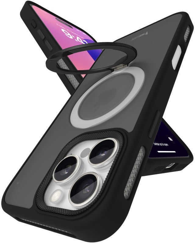 eller santé ® Apple iPhone 16 Pro Max Ariston Kickmag Cover with Magnetic Alloy Ring Metal Kickstand Camera Protector Shockproof Back Cover
