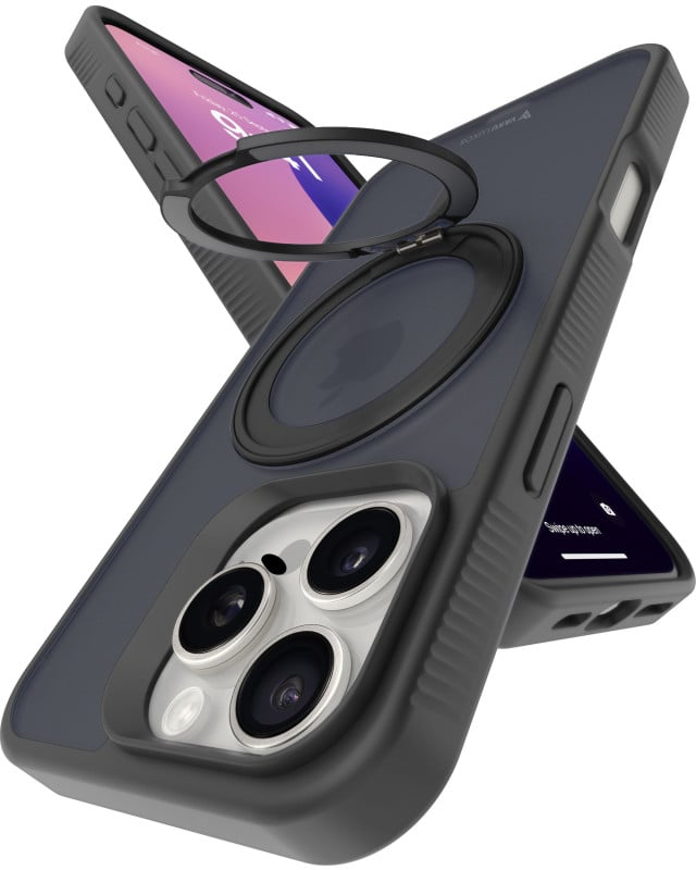 Vaku Luxos ® Apple iPhone 16 Pro Max Castros MagPro with Magnetic Alloy Ring Metal Kickstand Scratch Resistant Certified Mag-Safe Protection Cover