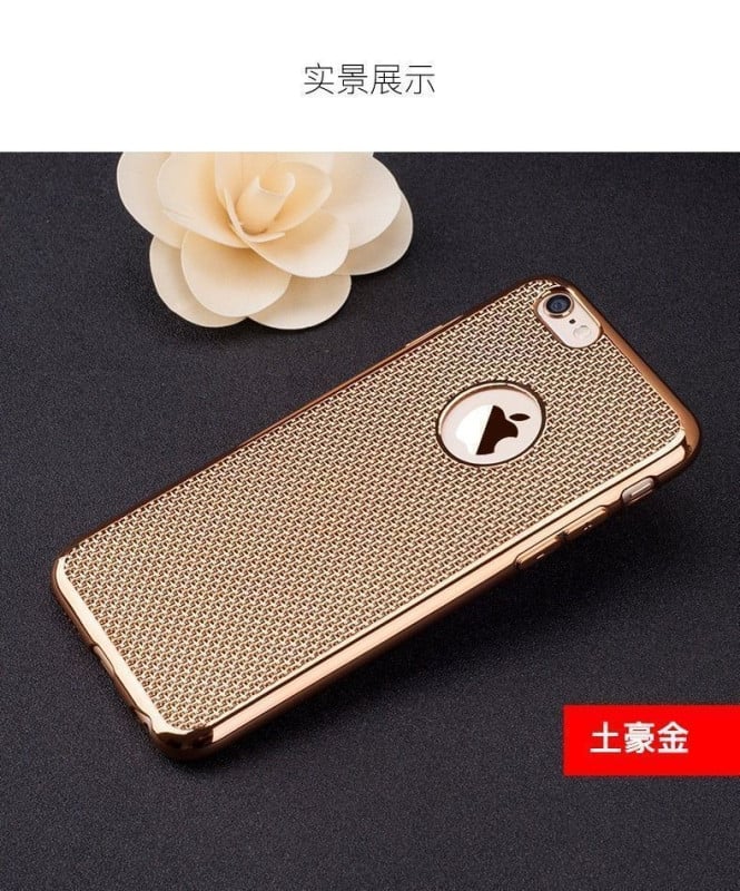 Vaku ® Apple iPhone 5/5S Ultra Thin Knit Metal Electroplating Finish Silicon TPU Back Cover