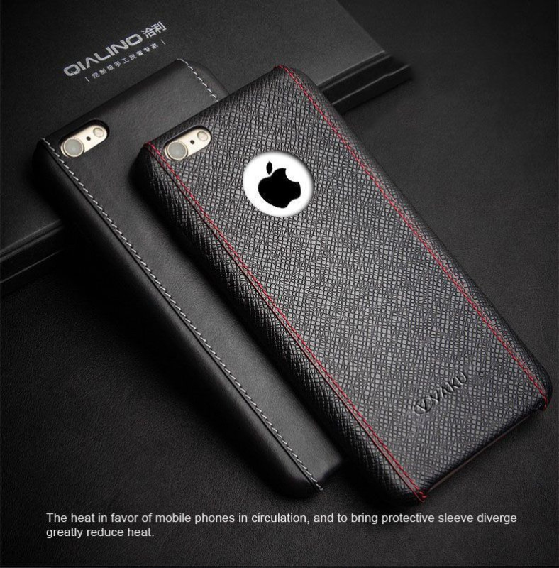 Vaku ® Apple iPhone 6 / 6S King Series 4-Layer Stitched Textured Leather Shell with Logo Display Back Cover