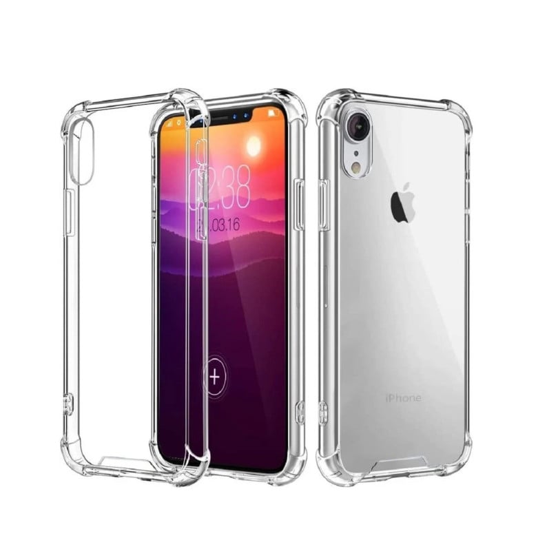 Vaku ® Compatible For iPhone XR Hammer Series Anti-Drop 4-Corner 360° Protection Full Transparent TPU Back Cover Transparent