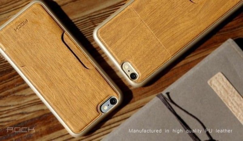 Rock ® Apple iPhone 6 Plus / 6S Plus Cana Series Thin Natural Wood Case with inbuilt Card Holder Back Cover