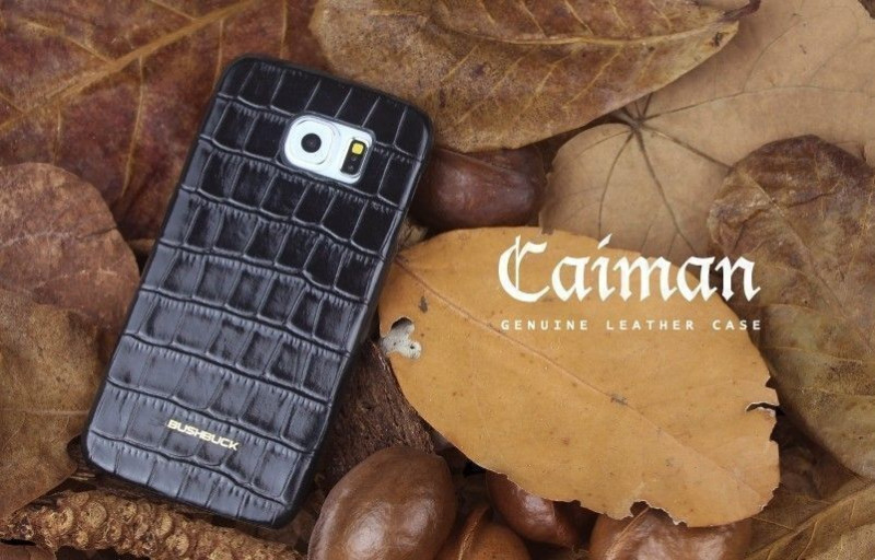 Bushbuck ® Samsung Galaxy S6 Stone Patterned Caiman Premium Leather Back Cover