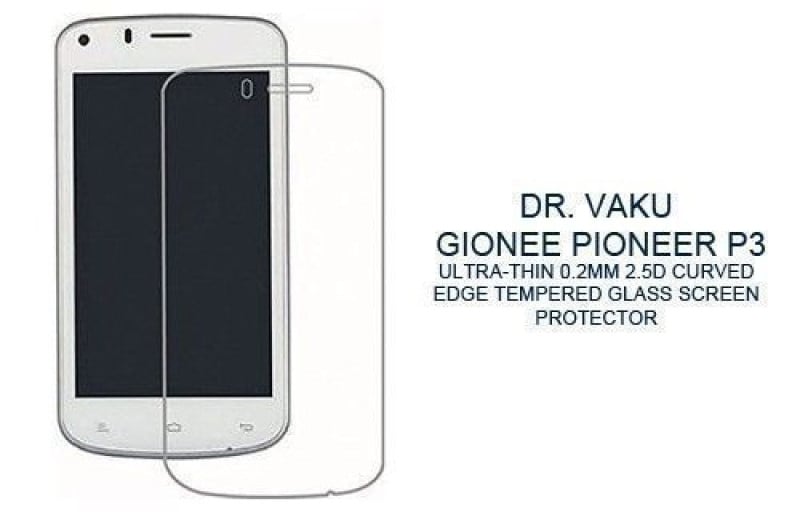 Dr. Vaku ® Gionee Pioneer P3 Ultra-thin 0.2mm 2.5D Curved Edge Tempered Glass Screen Protector Transparent