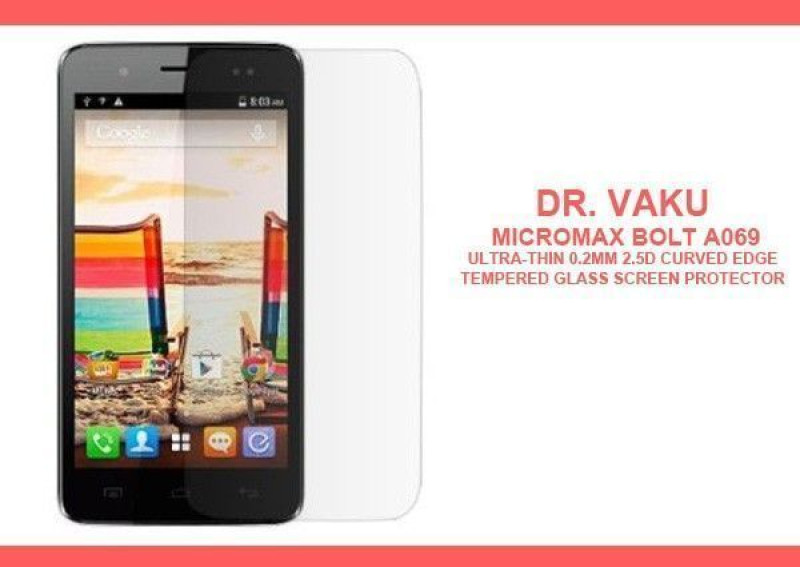 Dr. Vaku ® Micromax Bolt A069 Ultra-thin 0.2mm 2.5D Curved Edge Tempered Glass Screen Protector Transparent