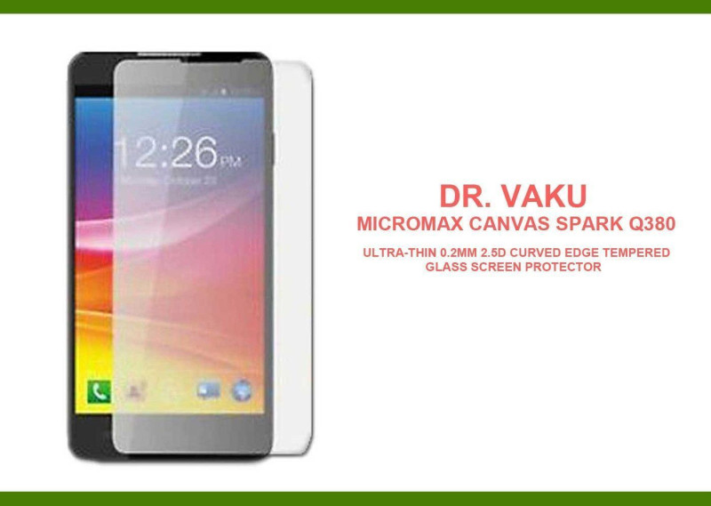 Dr. Vaku ® Micromax Canvas Spark Q380 Ultra-thin 0.2mm 2.5D Curved Edge Tempered Glass Screen Protector Transparent