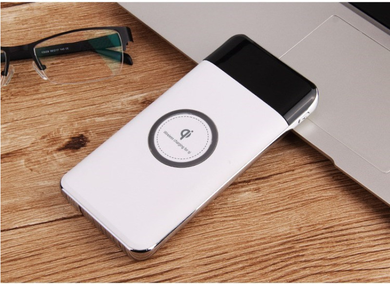 Spade ® Wire-less Charging PowerBank ABS Body With Digital Display High Power 10,000 mAh Dual-USB Output Power Bank