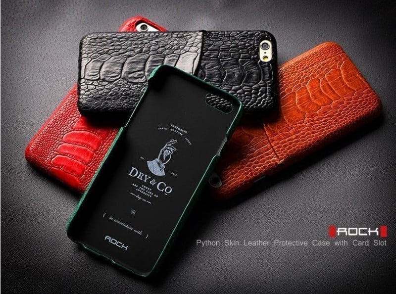 Rock ® Apple iPhone 6 / 6S DRY & CO Genuine Ostrich Leg Skin Leather + Inbuilt Card Slot Back Cover