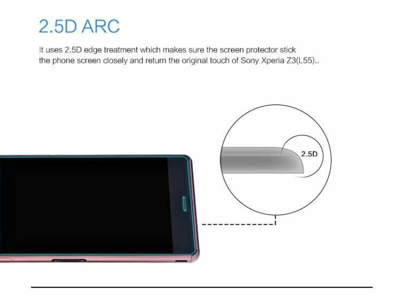 Dr. Vaku ® Sony Xperia Z3 Ultra-thin 0.2mm 2.5D Curved Edge Tempered Glass Screen Protector Transparent