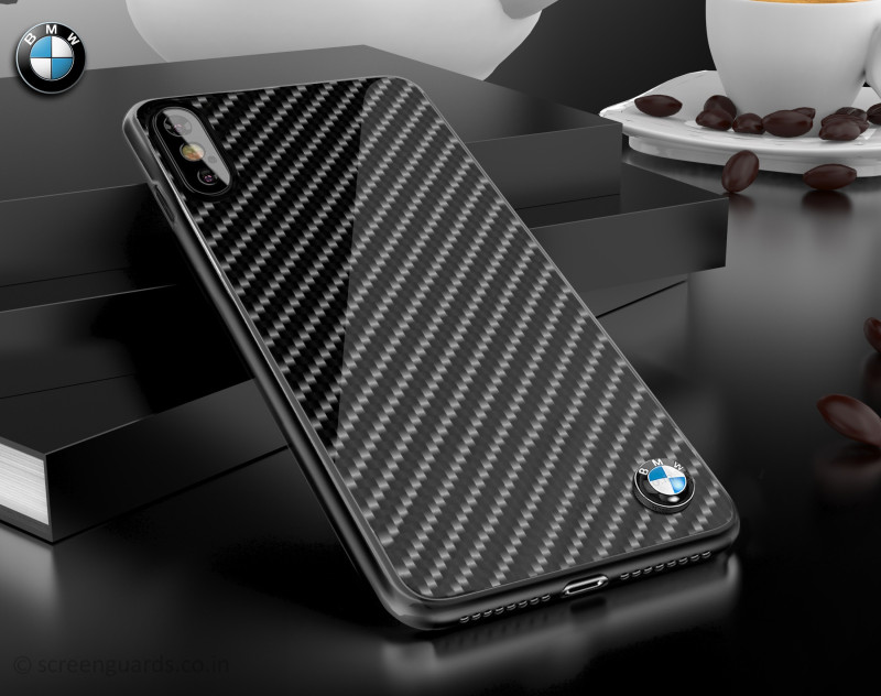 BMW ® Apple iPhone XS Max Glossy Tempered Carbon Fibre Back cover