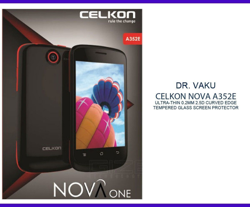 Dr. Vaku ® Celkon Nova A352E Ultra-thin 0.2mm 2.5D Curved Edge Tempered Glass Screen Protector Transparent
