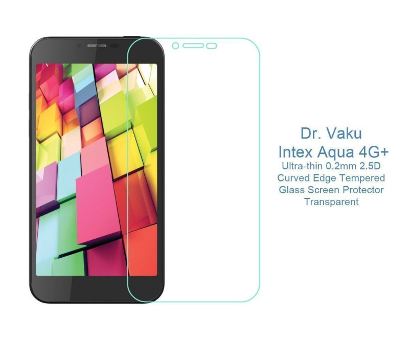 Dr. Vaku ® Intex Aqua 4G+ Ultra-thin 0.2mm 2.5D Curved Edge Tempered Glass Screen Protector Transparent