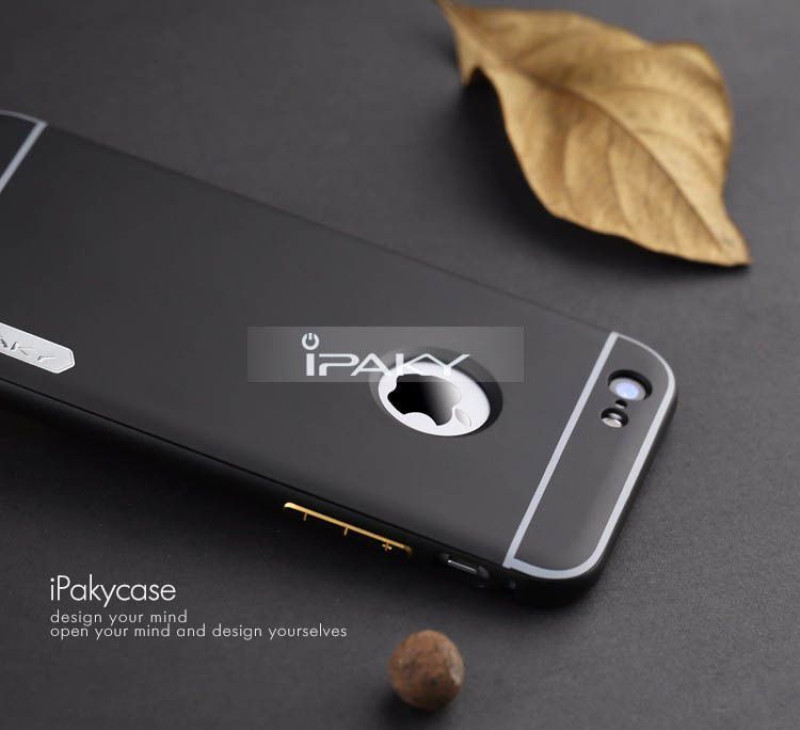 i-Paky ® Apple iPhone 6 / 6S Metal Electroplated Logo Display PC Shell + Bumper Protector Back Cover