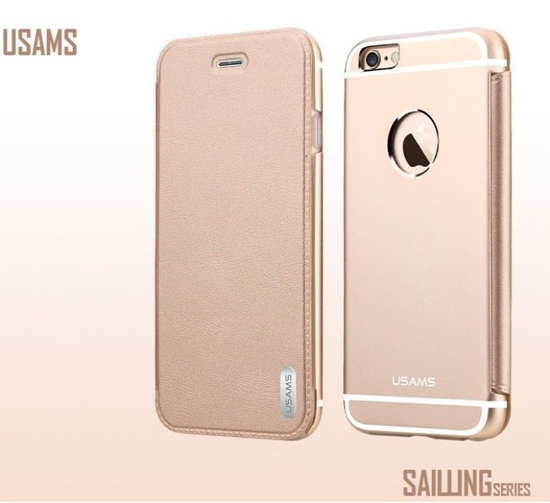 Usams ® Apple iPhone 6 Plus / 6S Plus Sailling Metallic Chrome Finish Flip Cover
