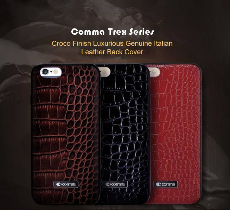 Comma ® Apple iPhone 6 / 6S Trex Series Croco Finish Luxurious Genuine Italian Leather Back Cover