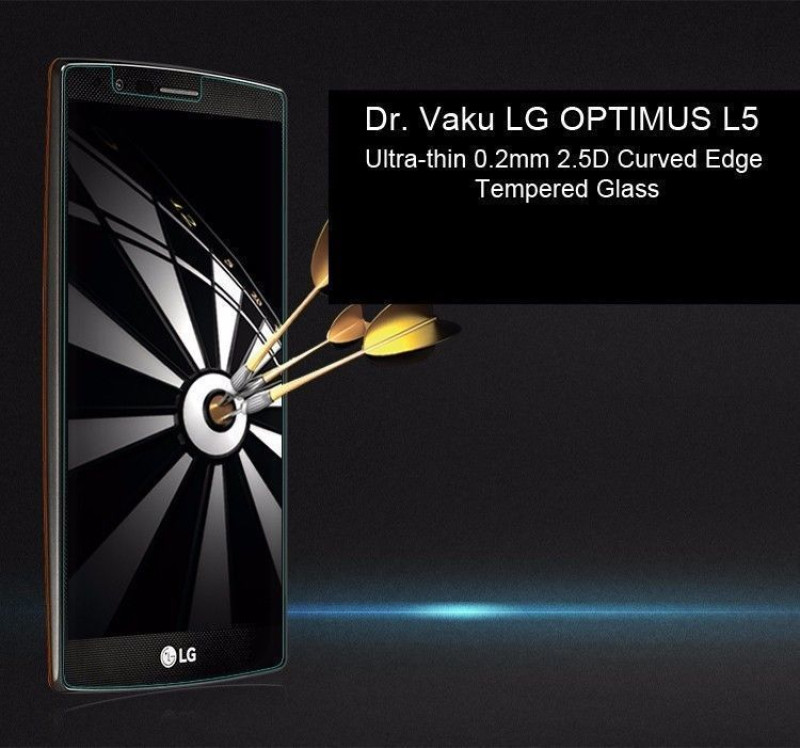 Dr. Vaku ® LG OPTIMUS L5 Ultra-thin 0.2mm 2.5D Curved Edge Tempered Glass Screen Protector Transparent