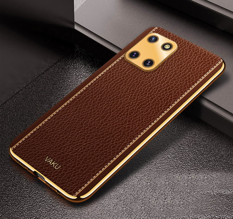 Vaku ® Samsung Galaxy Note 10 Lite Skylar Leather Pattern Gold  Electroplated Soft TPU Back Cover - Galaxy Note 10 Lite - Samsung - Mobile  / Tablet - Screen Guards India