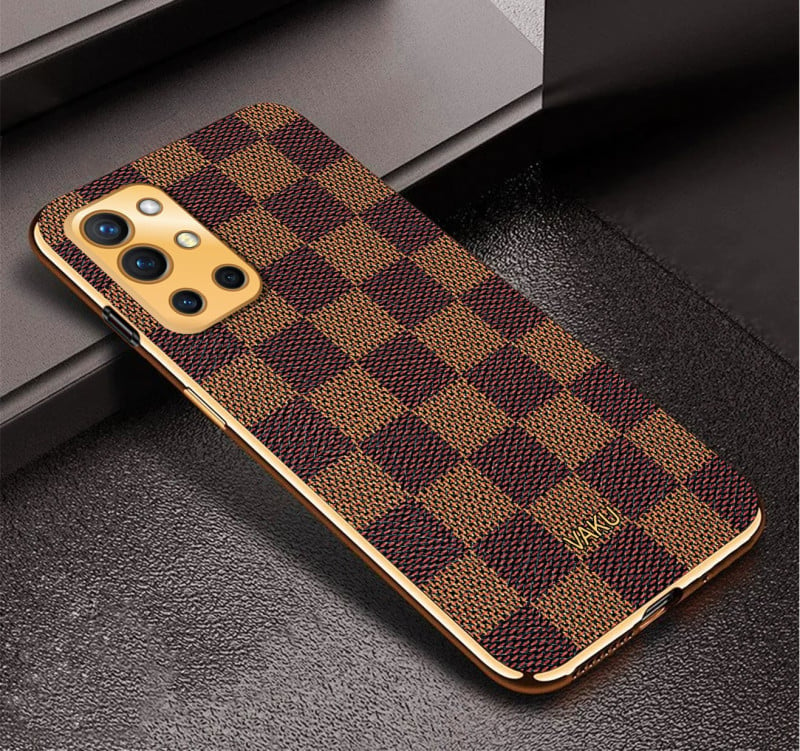 Vaku ® OnePlus 9R Cheron Leather Electroplated Soft TPU Back Cover