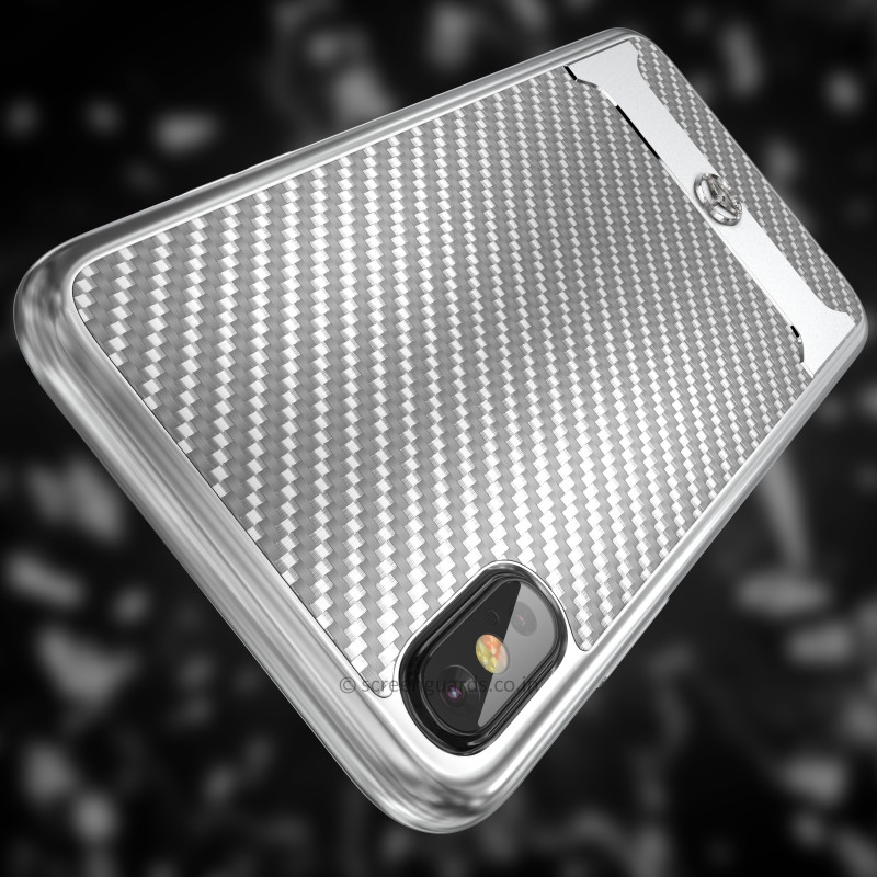 Mercedes Benz ® Apple iPhone X SLR McLaren Carbon Fibre (Limited Edition) Electroplated Metal Hard Case Back Cover