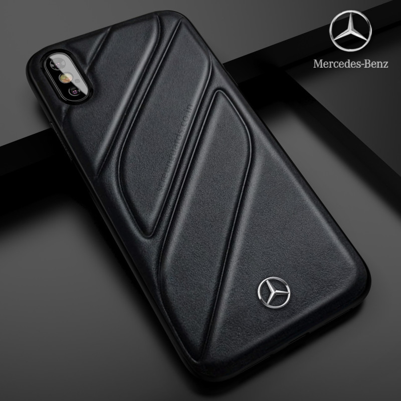 Mercedes Benz ® iPhone XS CLA-CLASS Raven leather Back Cover