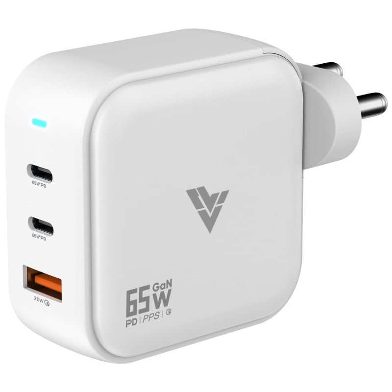 DR VAKU ® 65W Charger Type C Fast Adapter With Multi Port Dual PD Charging GaN Technology For MacBook Laptop, iPhone 16/15/14/13/12 Series, Samsung and Android Devices