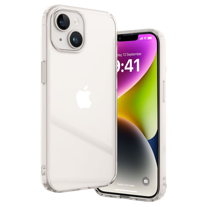 Vaku Luxos ® Apple iPhone 14 Glassy Series Clear TPU Shockproof Scratch Resistant Slim Protective Cover [ Only Back Cover ]