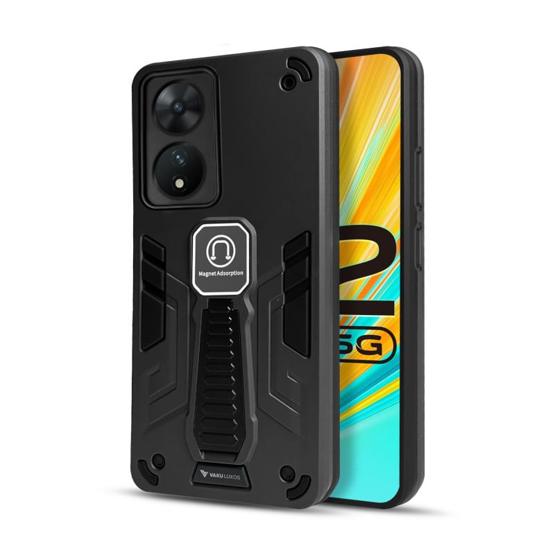 Vaku ® Vivo T2 5G Valor Military Grade Armor Case with Built-in Kickstand Shockproof Back Cover