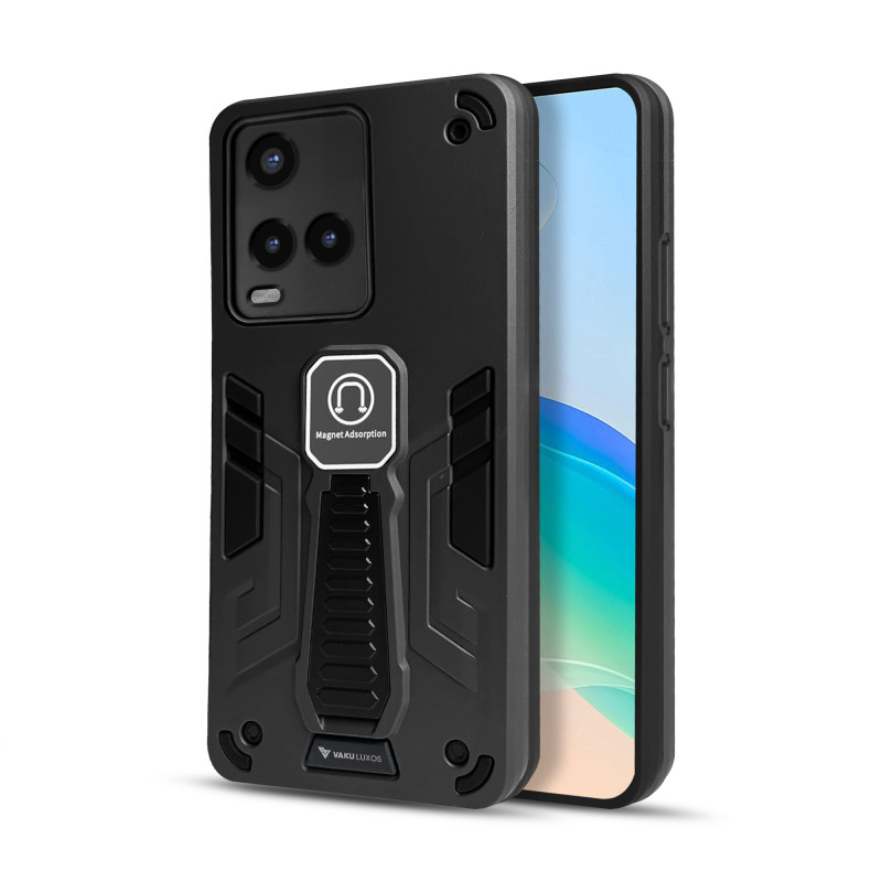 Vaku ® Vivo Y33T Valor Military Grade Armor Case with Built-in Kickstand Shockproof Back Cover