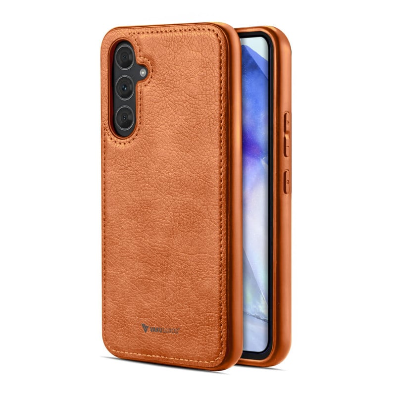 Vaku ® Samsung Galaxy A55 5G Luxe Premium Leather Stitched Non-Slip Grip Protective Back Cover