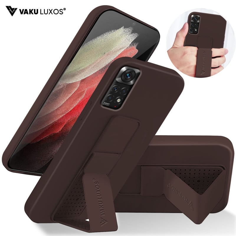 Vaku ® Xiaomi Redmi Note 11S Harbor Grip Multi-Functional Magnetic Vertical & Horizontal Stand Case TPU Back Cover