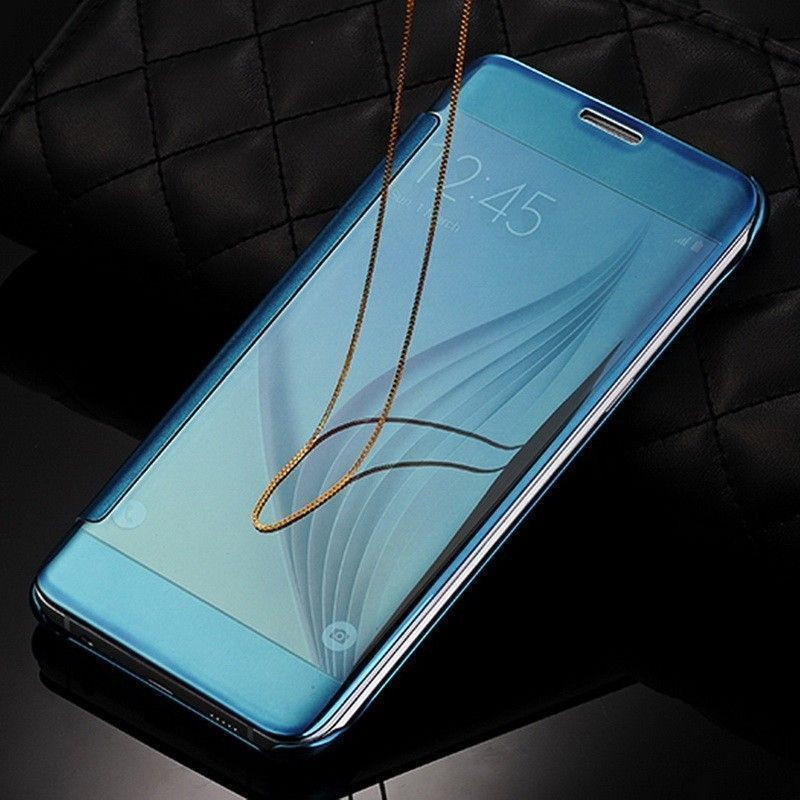 Vaku ® Samsung Galaxy S6 Mate Smart Awakening Mirror Folio Metal Electroplated PC Flip Cover