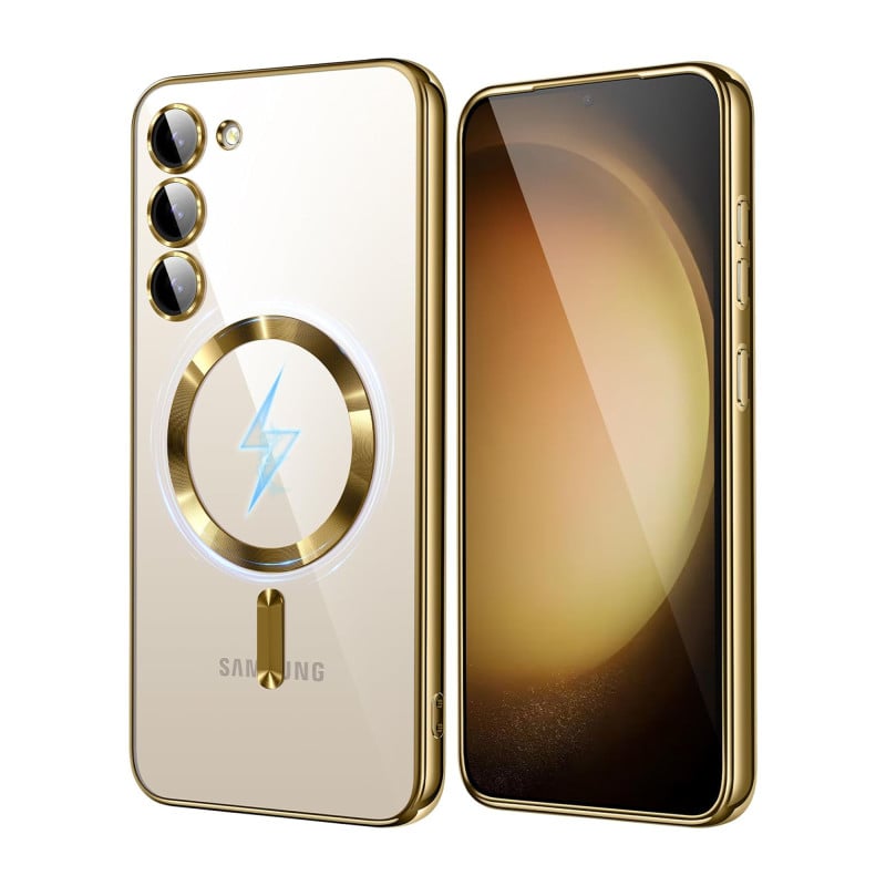 Vaku ® Samsung Galaxy S23 Luxury Electroplated Magnetic Magsafe Camera Protection TPU Back Cover Case