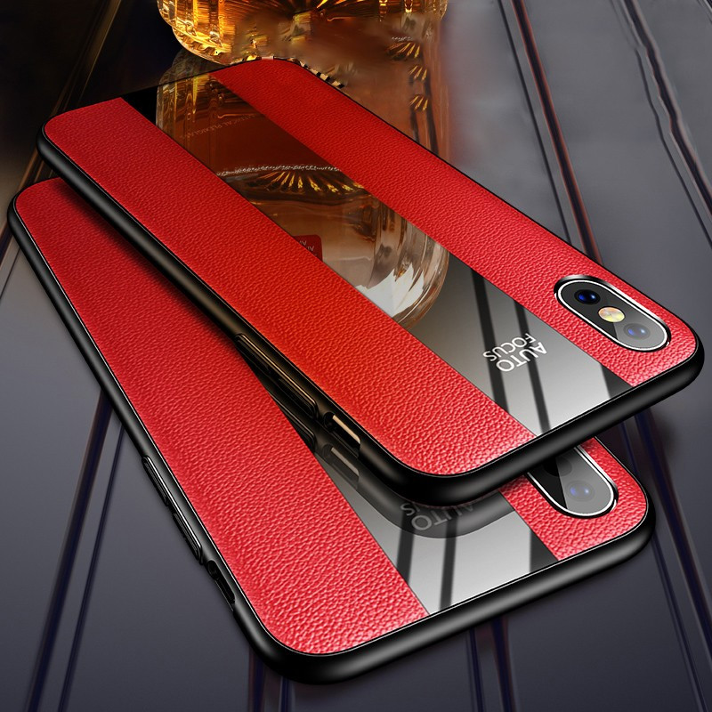 VAKU ® Apple iPhone XS Brat Series with Innovative leather Glass Track back Cover