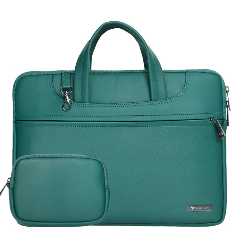Vaku Luxos ® DA Italiano 14 inch Laptop Bag Premium Laptop Messenger Bag For Men and Women-Sea Green