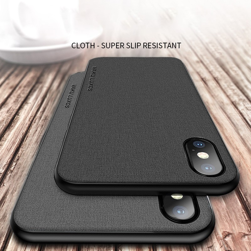 Vaku ® iPhone X / XS Italiana Series Hand-Stitched Rustic Textile Ultra Soft-Feel Shock-proof Water-proof Back Cover