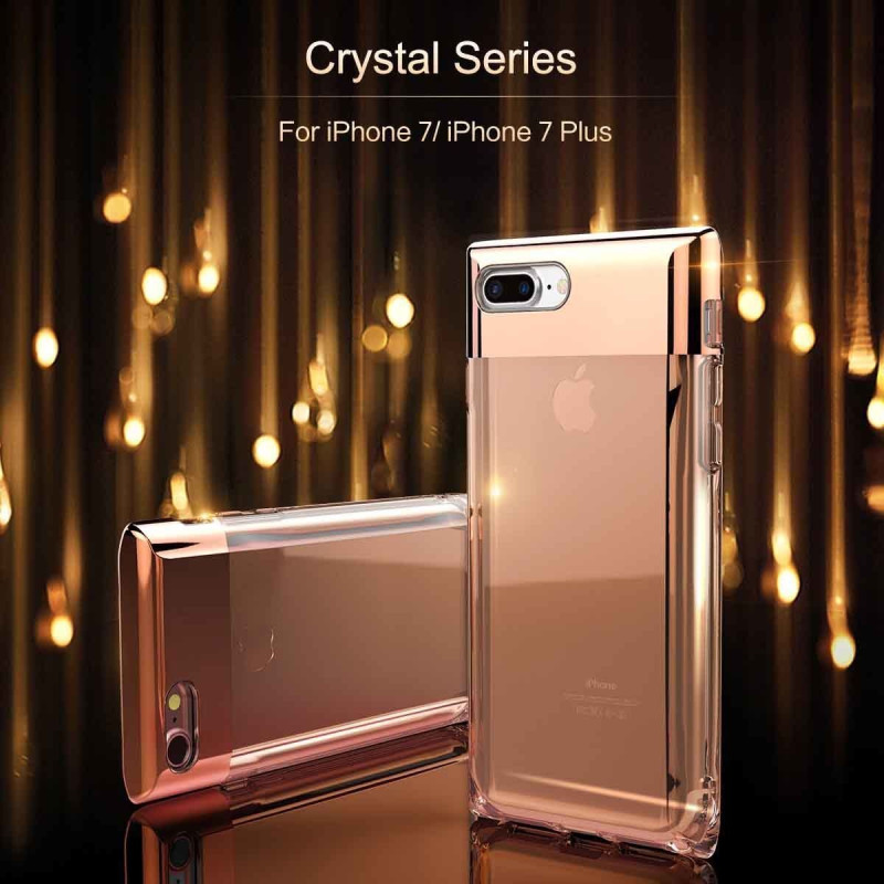 Rock ® For Apple iPhone 8 Plus Crystal Series Metallic Finish Transparent TPU Protection Case Back Cover