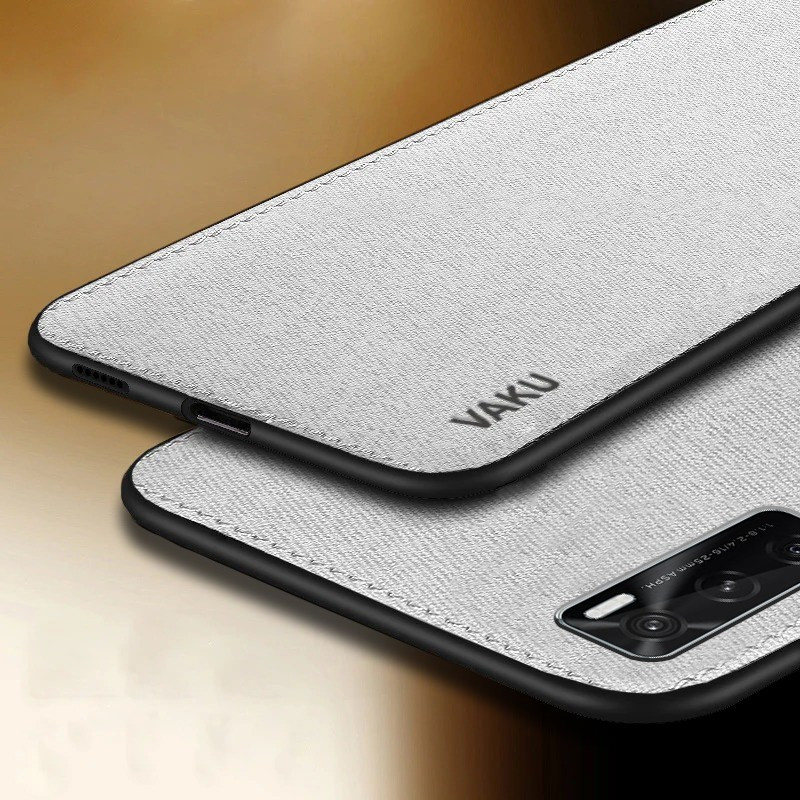 Vaku ® Vivo V20 SE Luxico Series Hand-Stitched Cotton Textile Ultra Soft-Feel Shock-proof Water-proof Back Cover