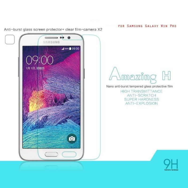 Dr. Vaku ® Samsung Galaxy Win Pro Ultra-thin 0.2mm 2.5D Curved Edge Tempered Glass Screen Protector Transparent