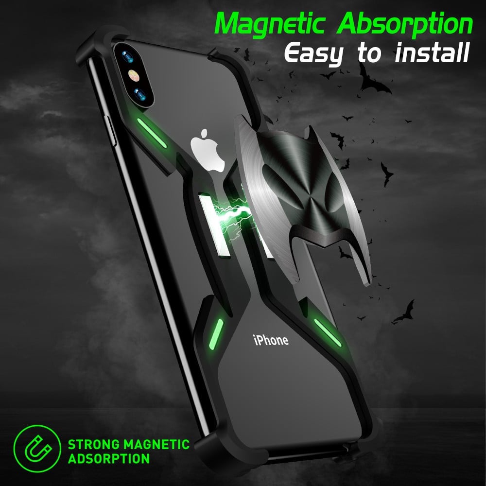 Vaku ® Apple iPhone X / XS Luminous Batmask Magnetic Metal Shock