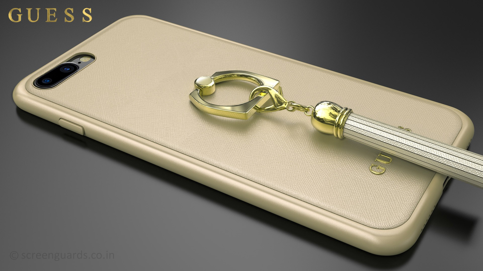 GUESS ® Apple iPhone 8 plus Premium Luther Leather 2K Gold