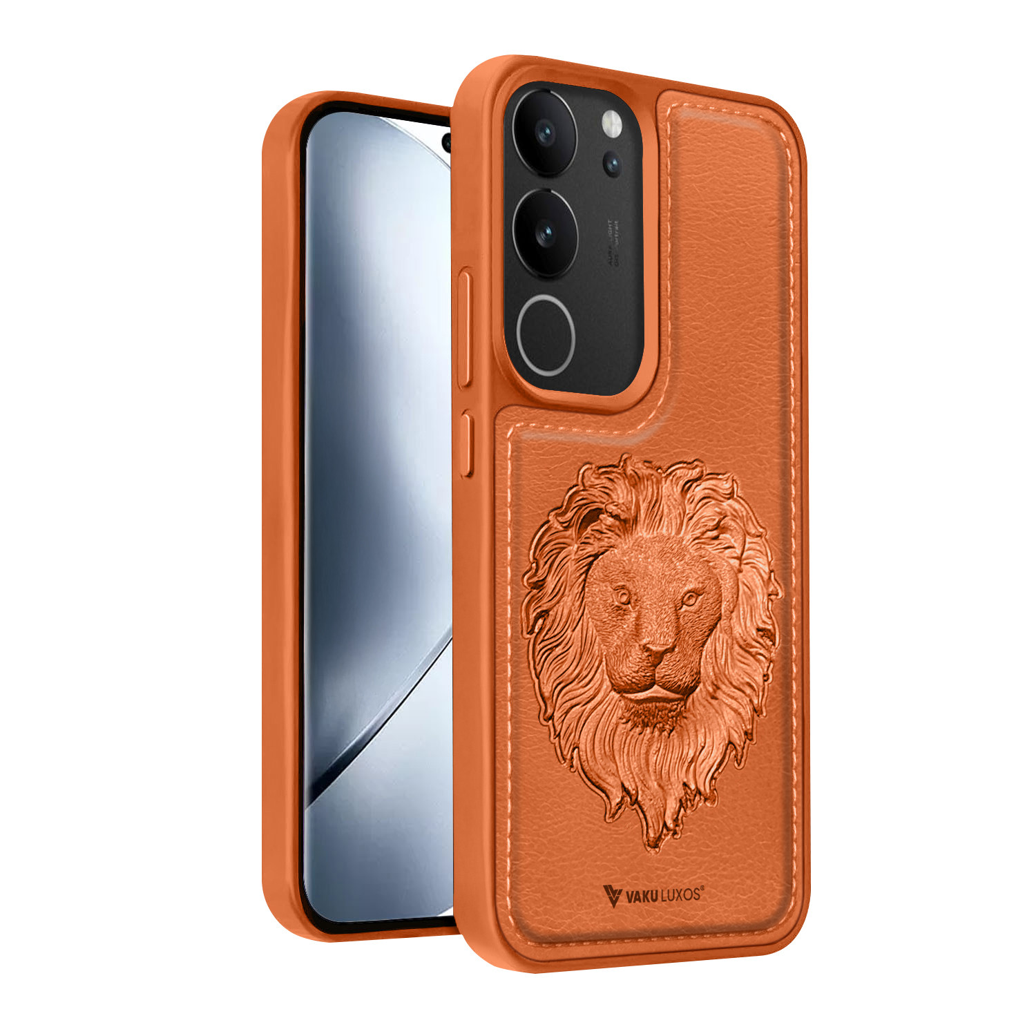 Vaku ® Vivo V29 5G Lion Embossed Luxury Designer Leather