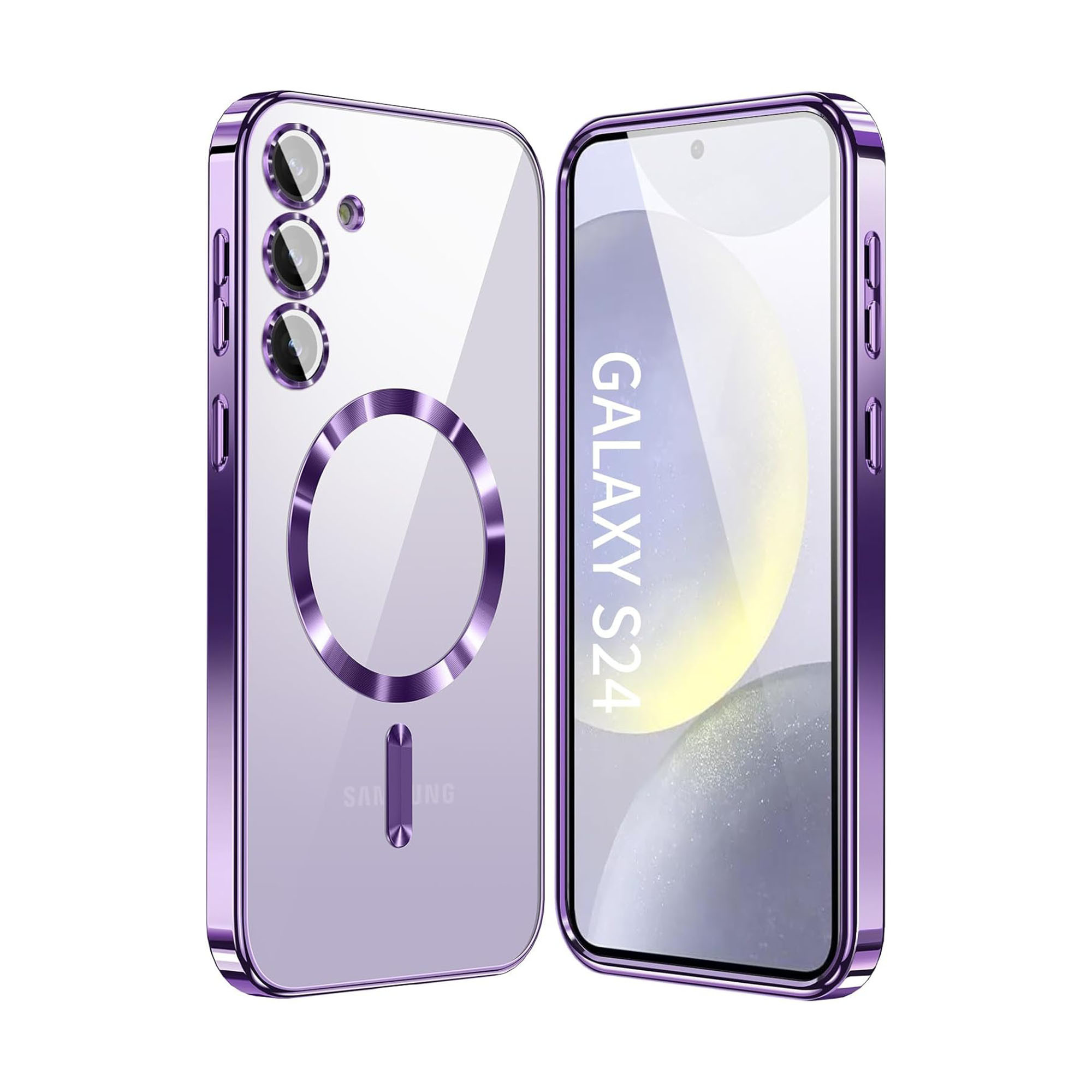 Vaku ® Samsung Galaxy S24 Luxury Electroplated Magnetic Magsafe Camera  Protection TPU Back Cover Case